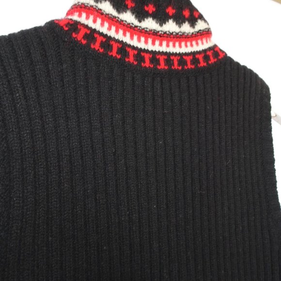 Lauren Ralph Lauren Red Pattern Wool Zip Vest - Picture 5 of 5